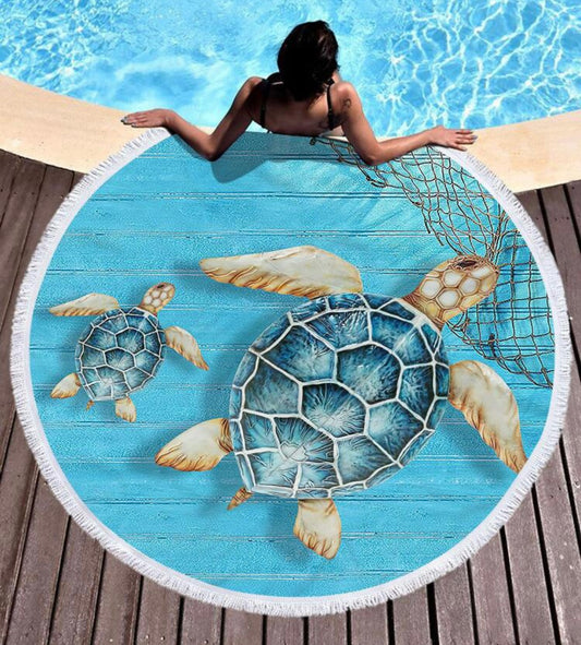 Big Round Fringed Microfiber Beach Towels