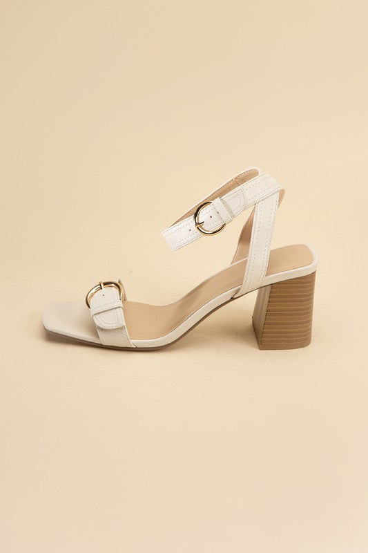 TREATY BUCKLE SANDAL HEELS