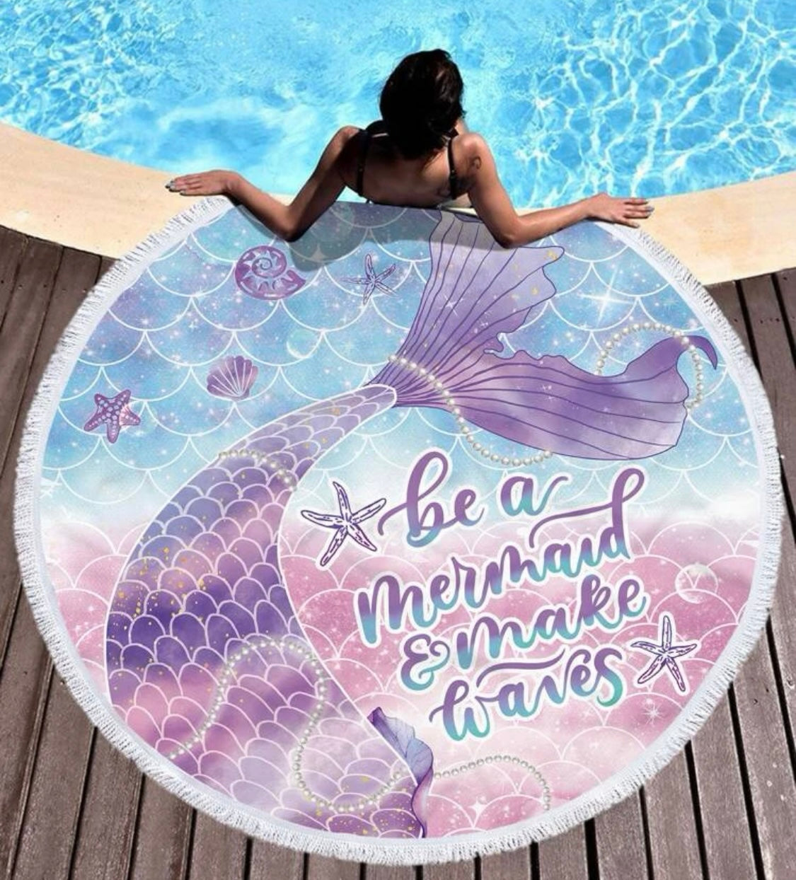 Big Round Fringed Microfiber Beach Towels