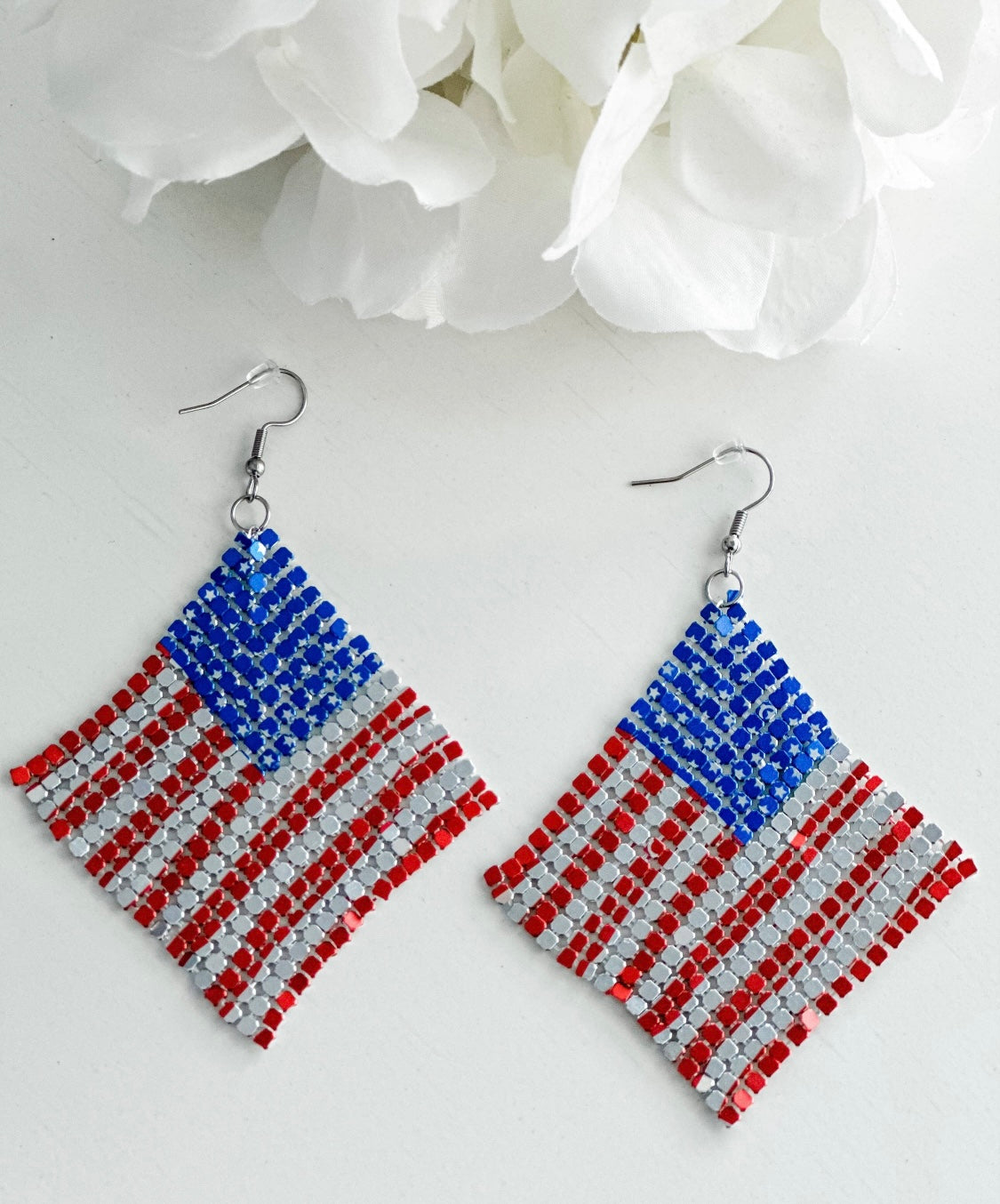 I Love America Dangle Earrings