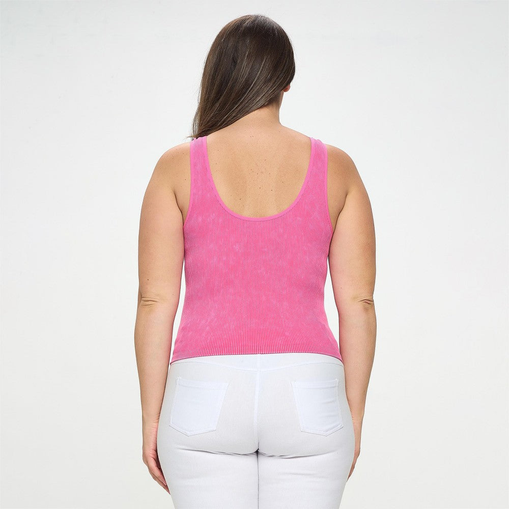 Seamless Reversible Stonewashed Ribbed Tank