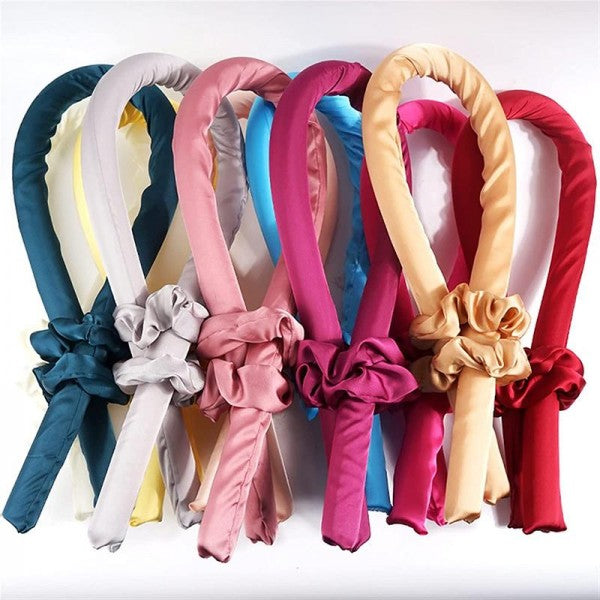 Solid Satin Heatless Hair Curler Sets