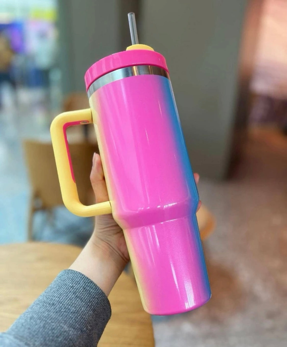 Metallic & Ombre 40oz Tumbler W/ Handle