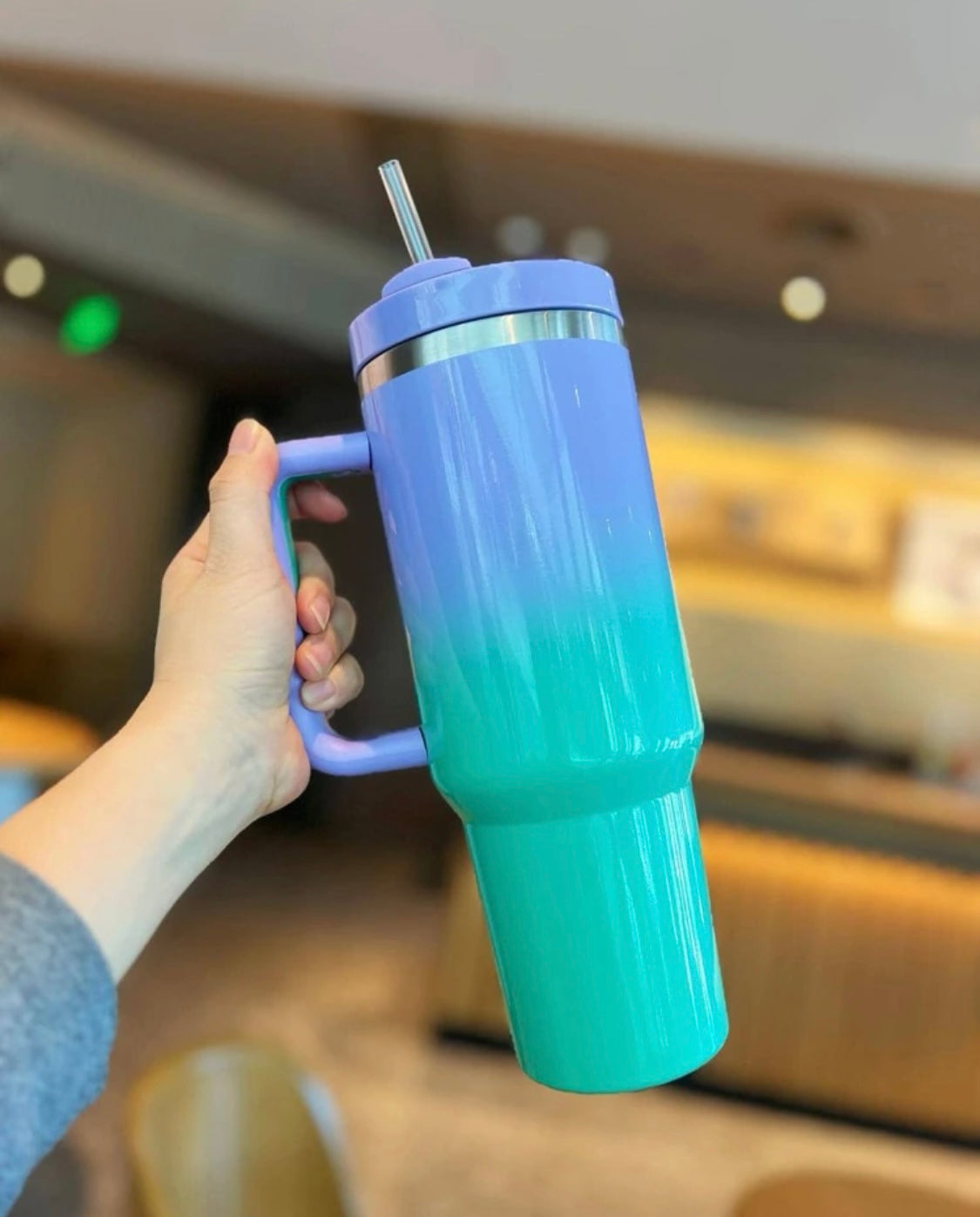 Metallic & Ombre 40oz Tumbler W/ Handle