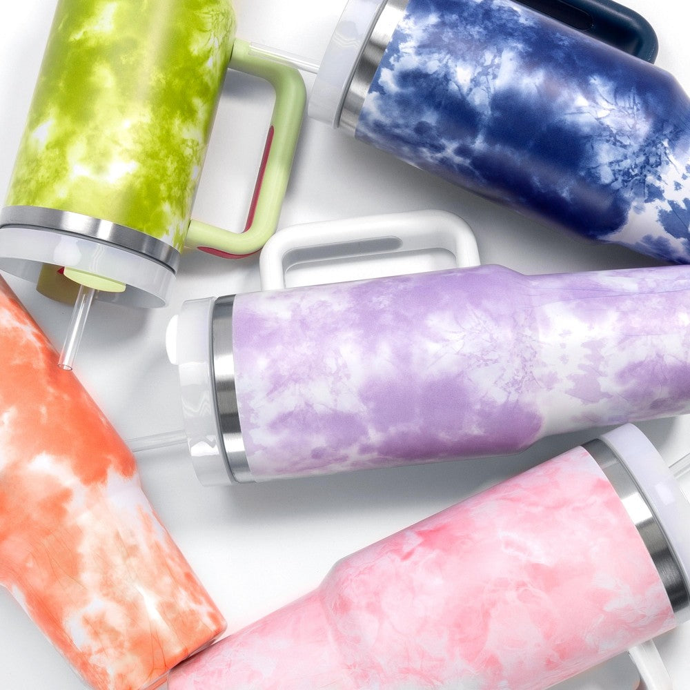 Tie Dye 40oz Tumbler W/ Handle