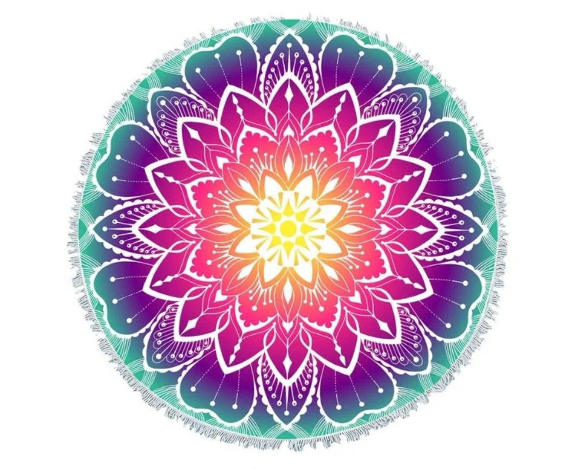 Big Round Fringed Microfiber Beach Towels