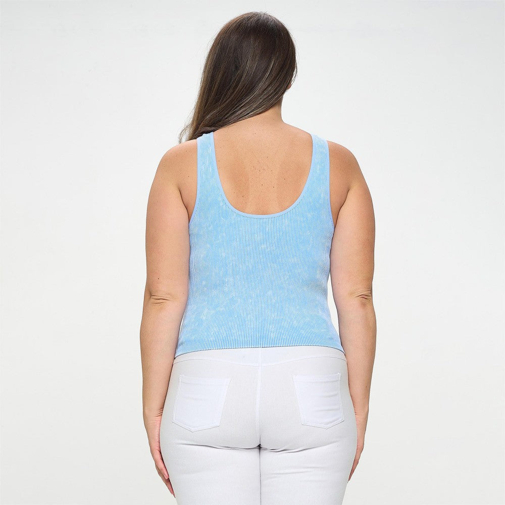 Seamless Reversible Stonewashed Ribbed Tank