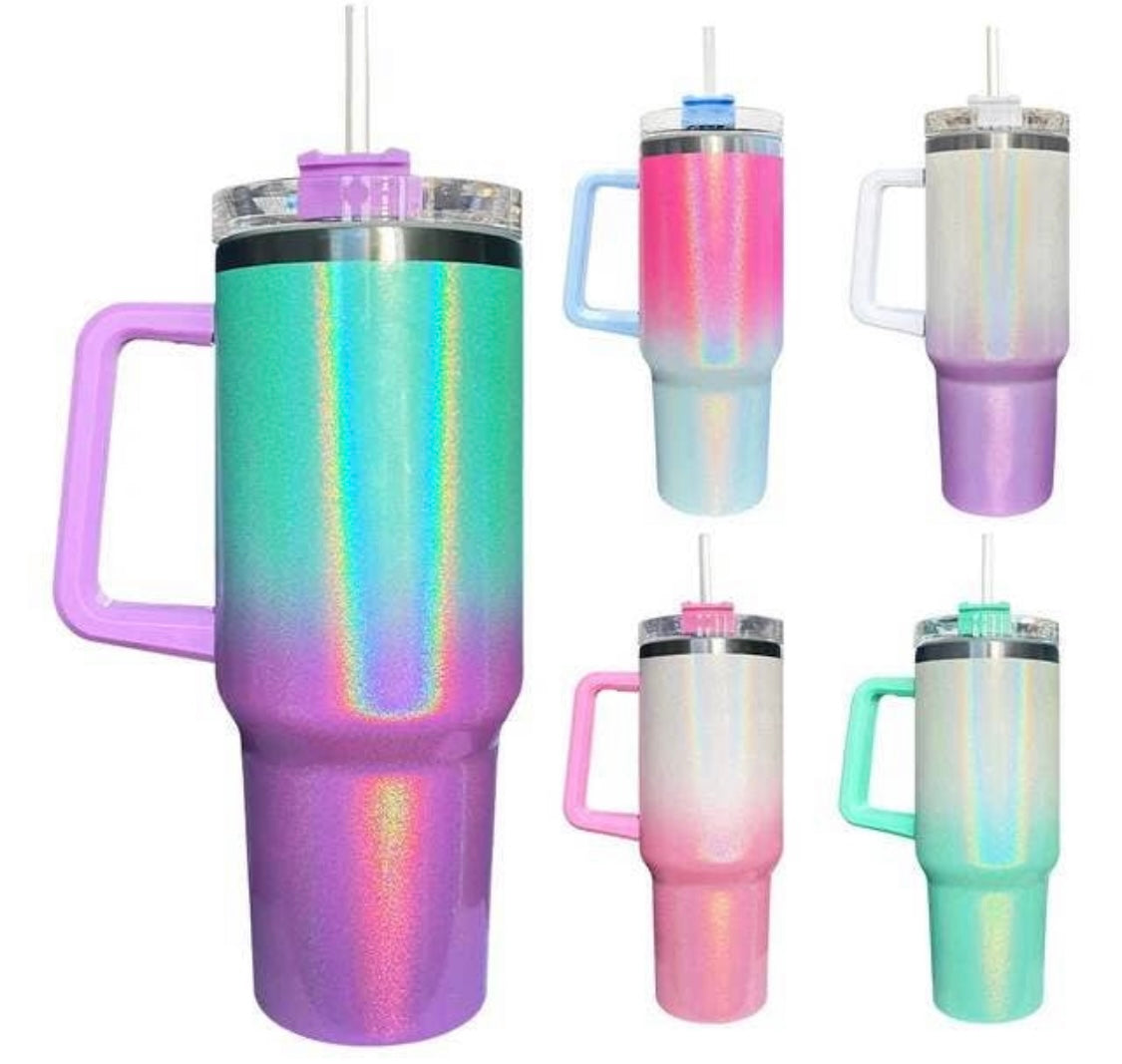 Metallic & Ombre 40oz Tumbler W/ Handle