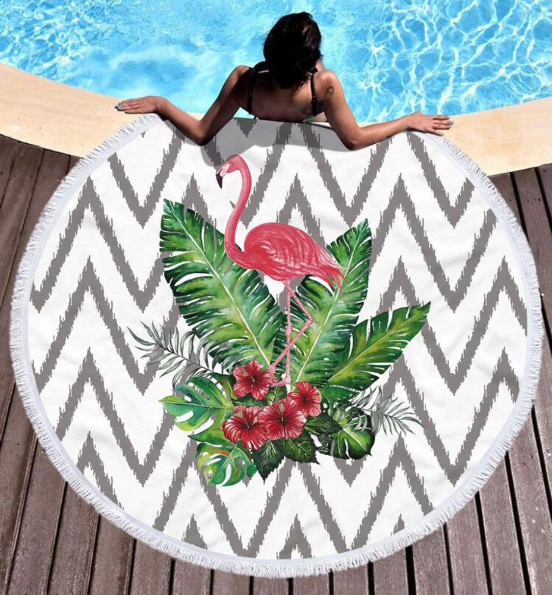 Big Round Fringed Microfiber Beach Towels