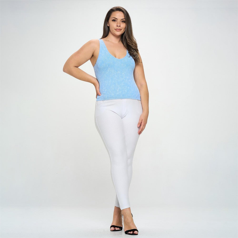 Seamless Reversible Stonewashed Ribbed Tank