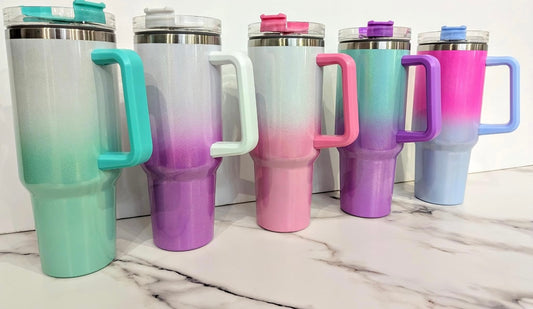 Metallic & Ombre 40oz Tumbler W/ Handle