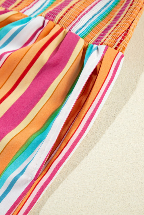 Orange Striped Boho Pants- Curvy