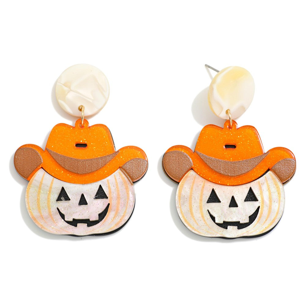 Cowboy Jack O Lantern Earrings