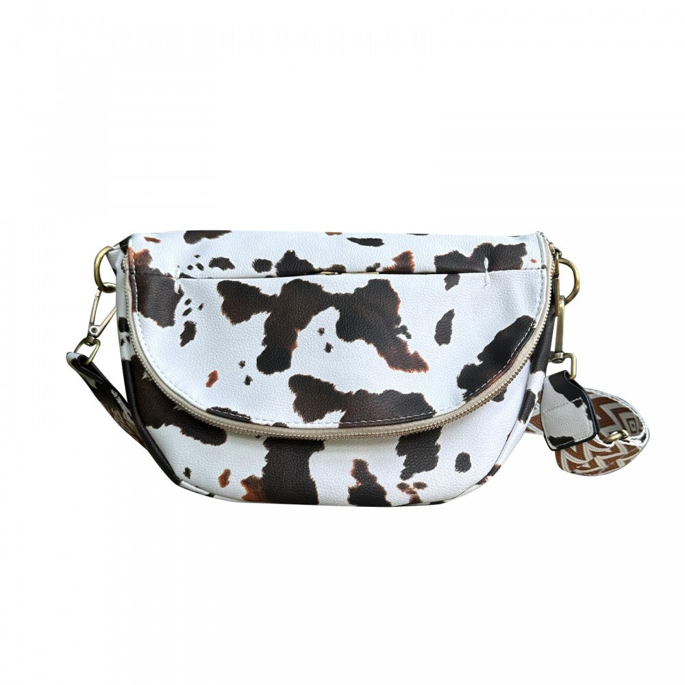 Vegan Leather Fold Over Cross Body Sling Bag