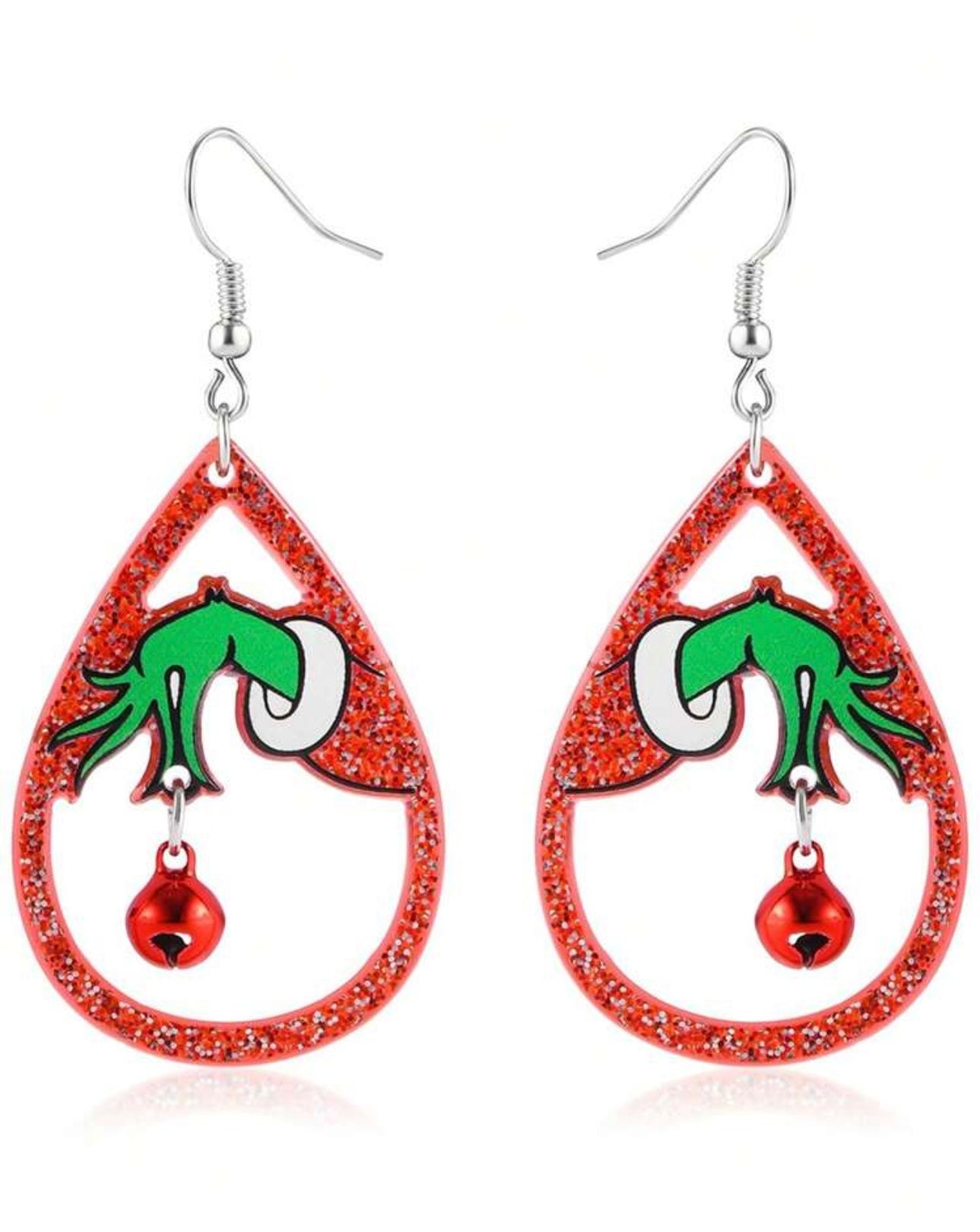 Grinchmas Glitter Drop Earrings