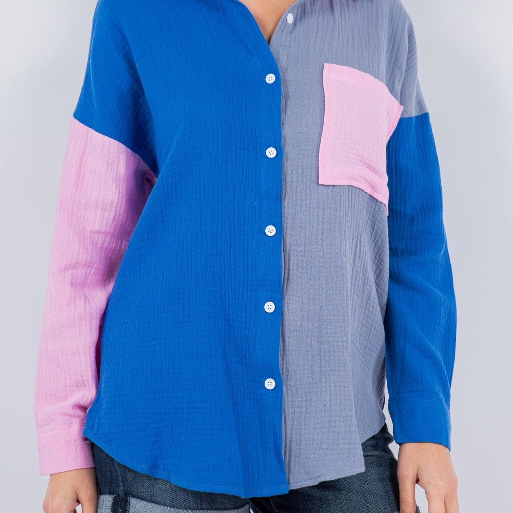 Cotton Candy Color Block Long Sleeve