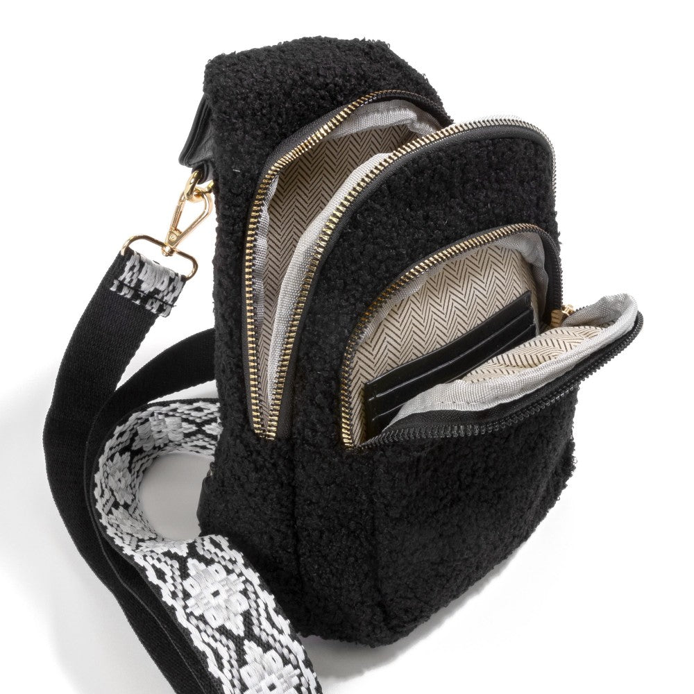 Sherpa Crossbody Sling Bag With Guitar Strap
