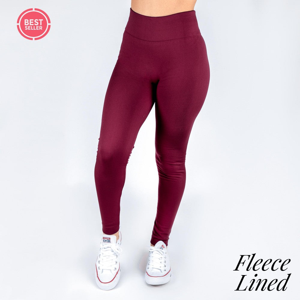 Full Size Run Seamless Fleece Lined Leggings