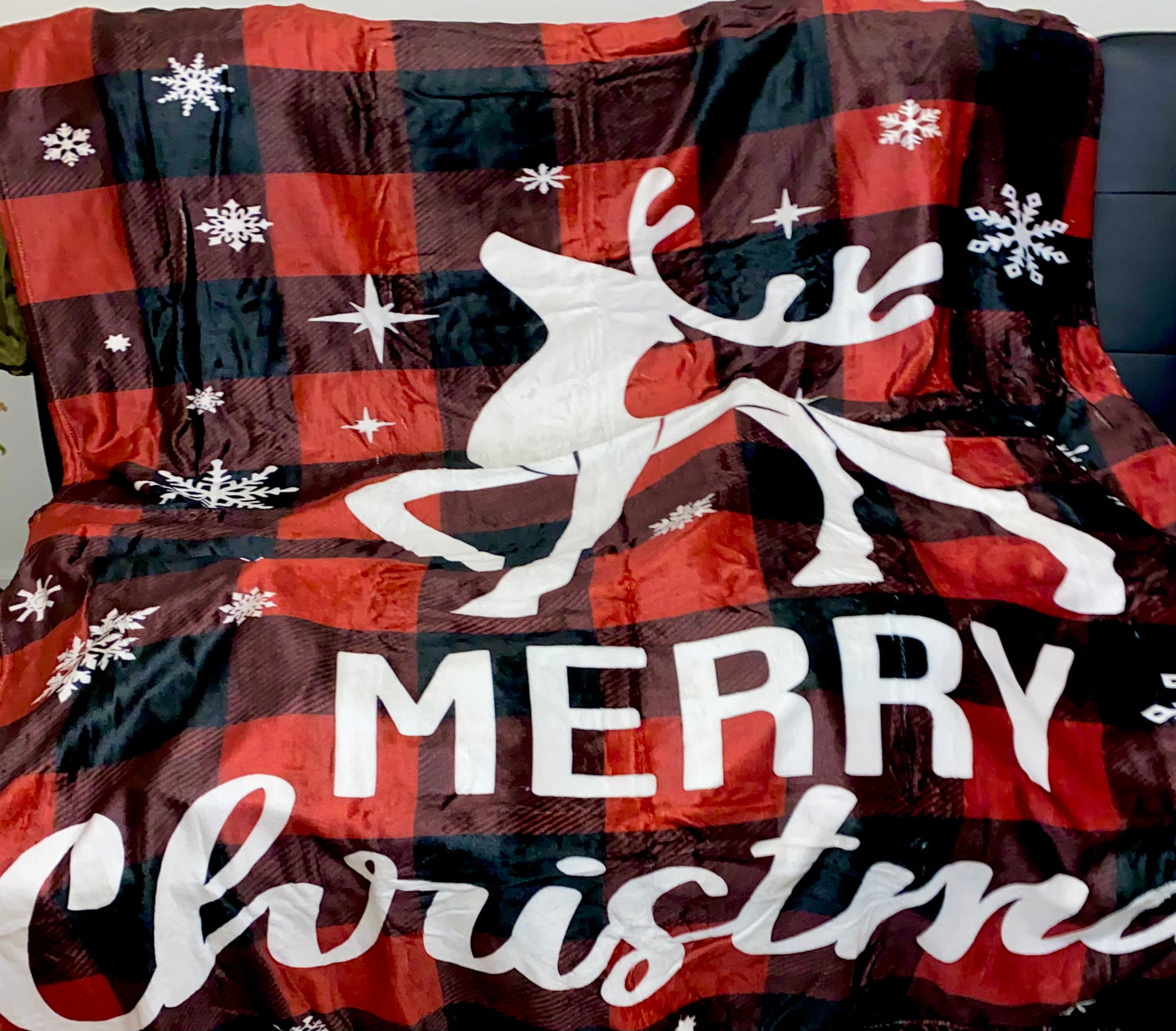Super Soft Plaid Merry Christmas Blanket
