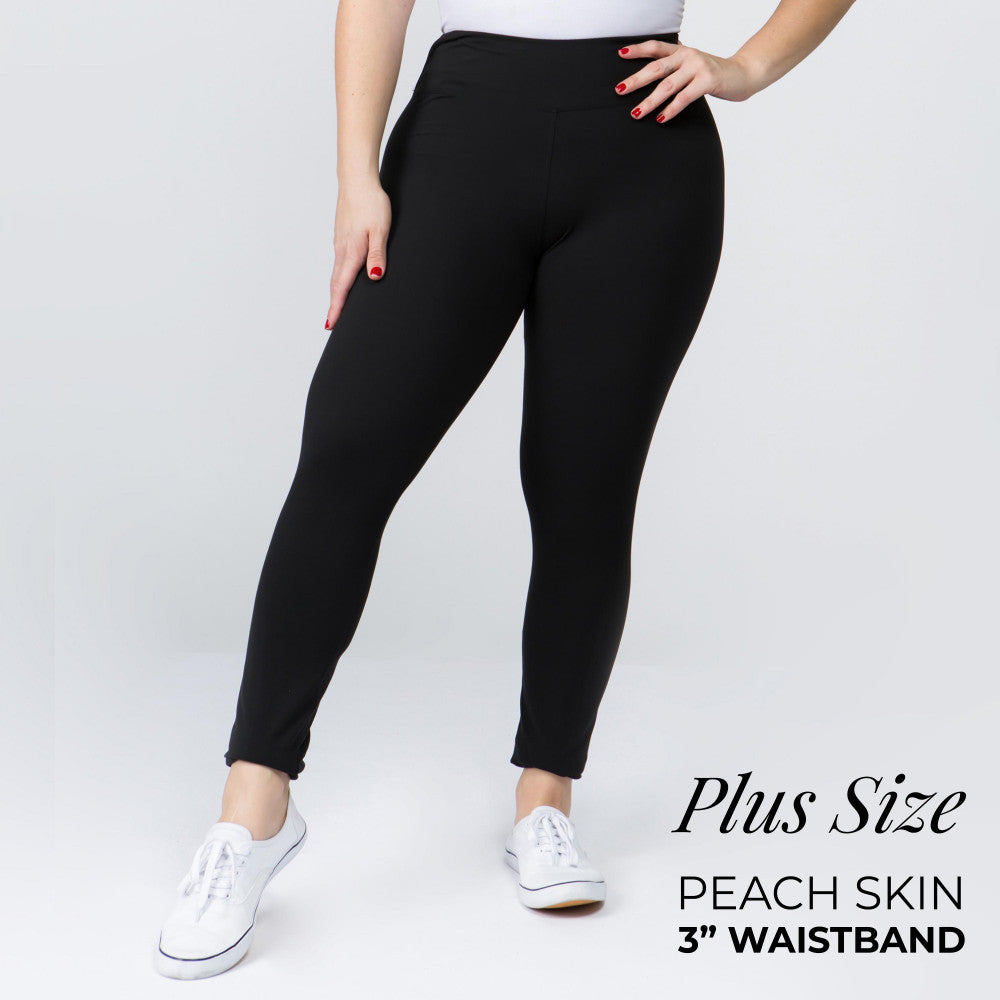 New Mix Peach Skin Leggings-Curvy