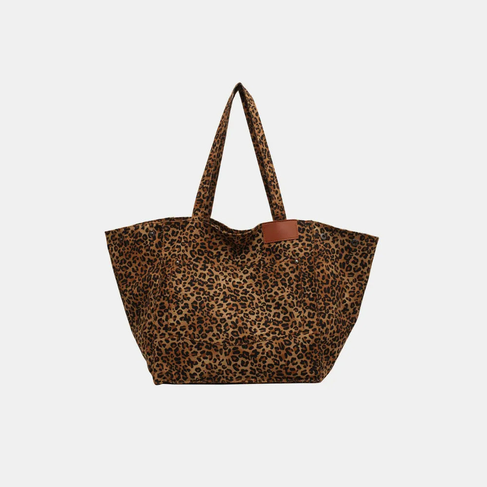 Runaway Leopard Canvas Tote Bag