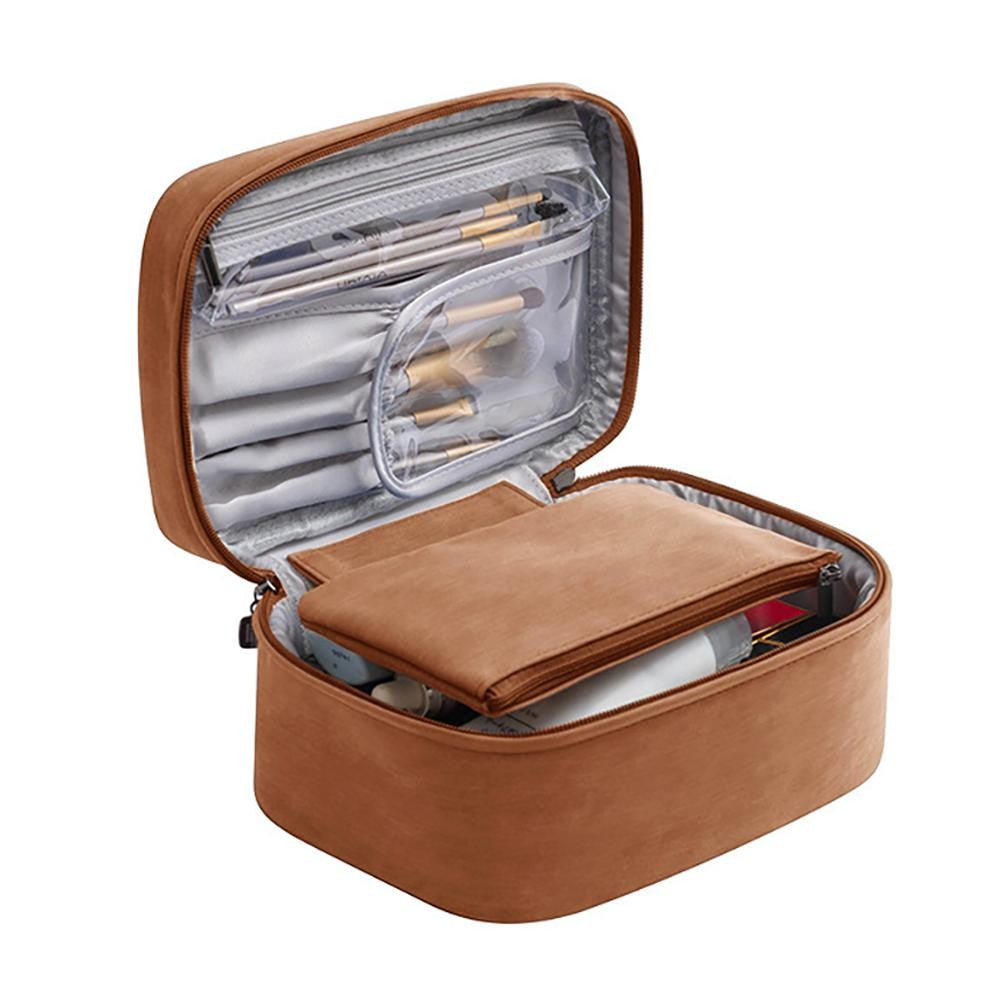 Travel Makeup Bag + Zipper Pouch Set