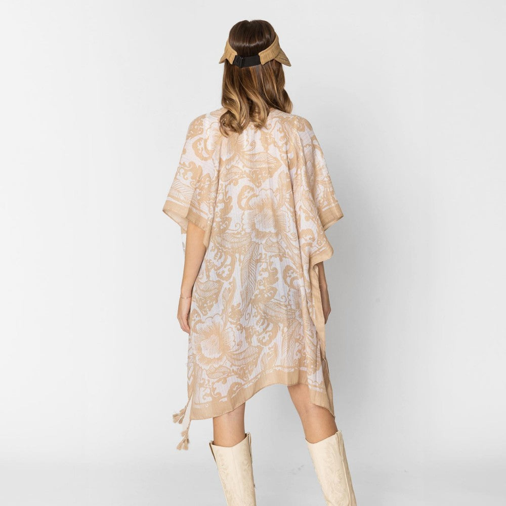Do Everything In Love Floral Print Kimono With Tassel & Tinsel