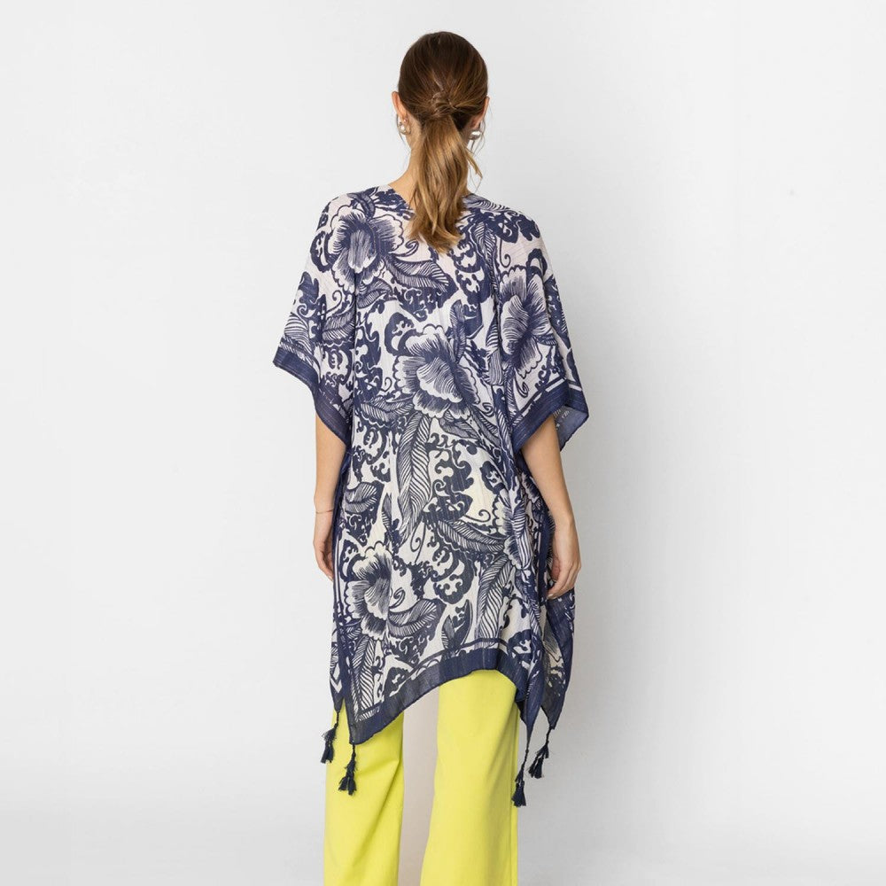 Do Everything In Love Floral Print Kimono With Tassel & Tinsel