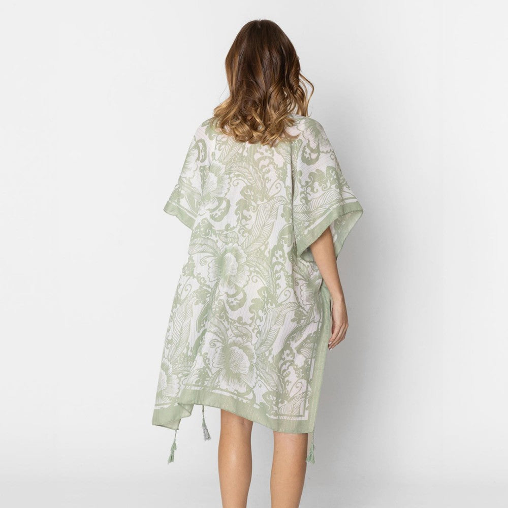 Do Everything In Love Floral Print Kimono With Tassel & Tinsel