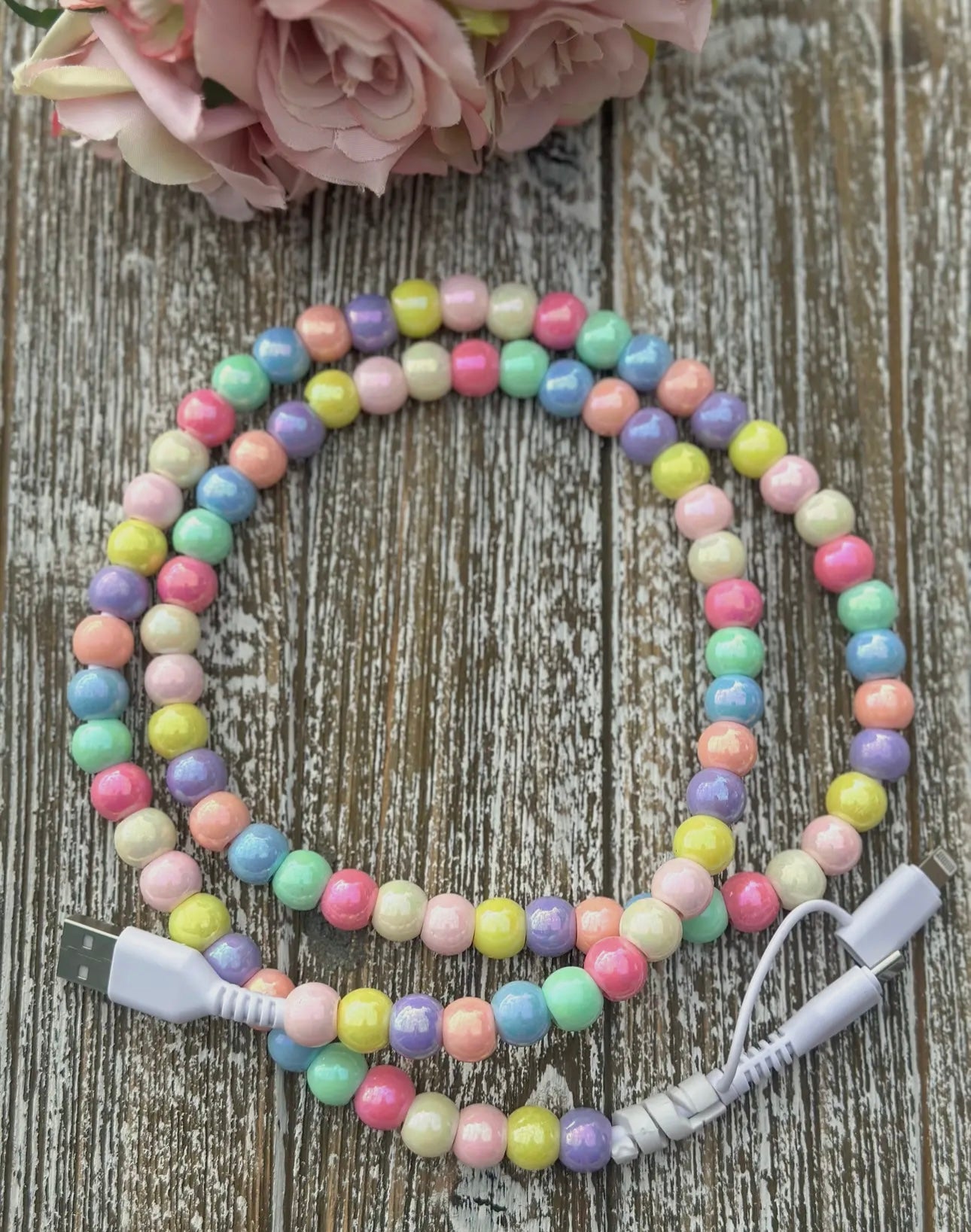 Trendy Beaded 2 in 1 Phone Chargers