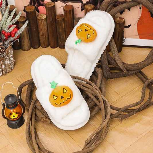Open Toe Jack O Lantern Slippers