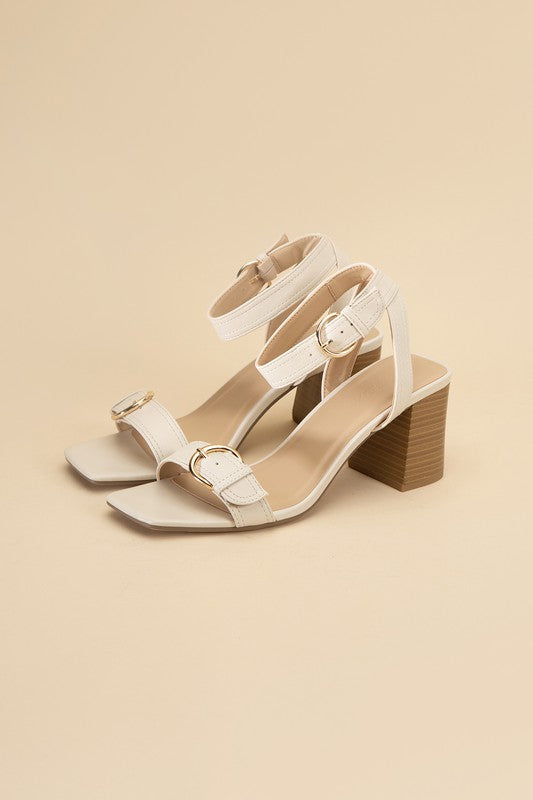 TREATY BUCKLE SANDAL HEELS