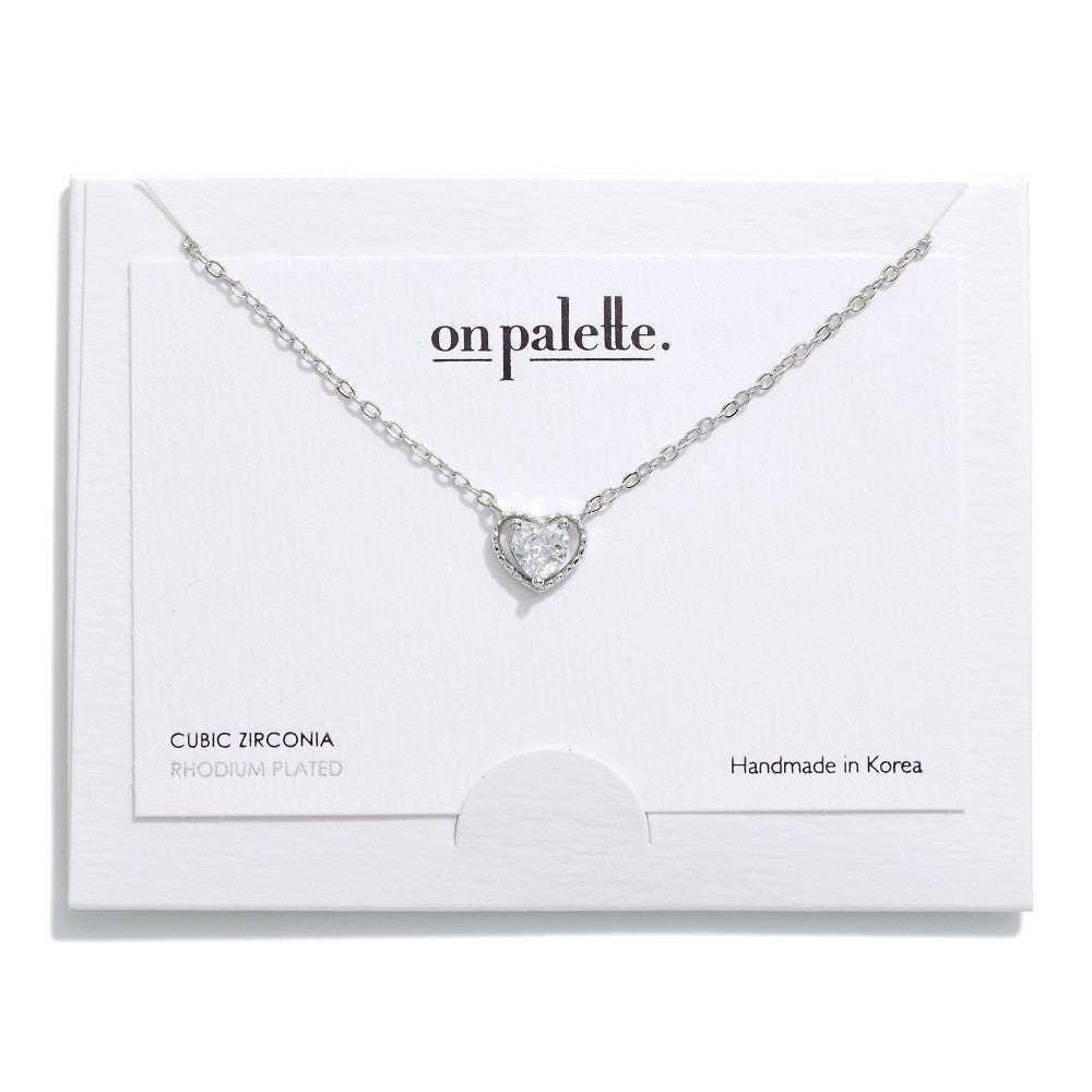 Cubic Zirconia Heart Necklace