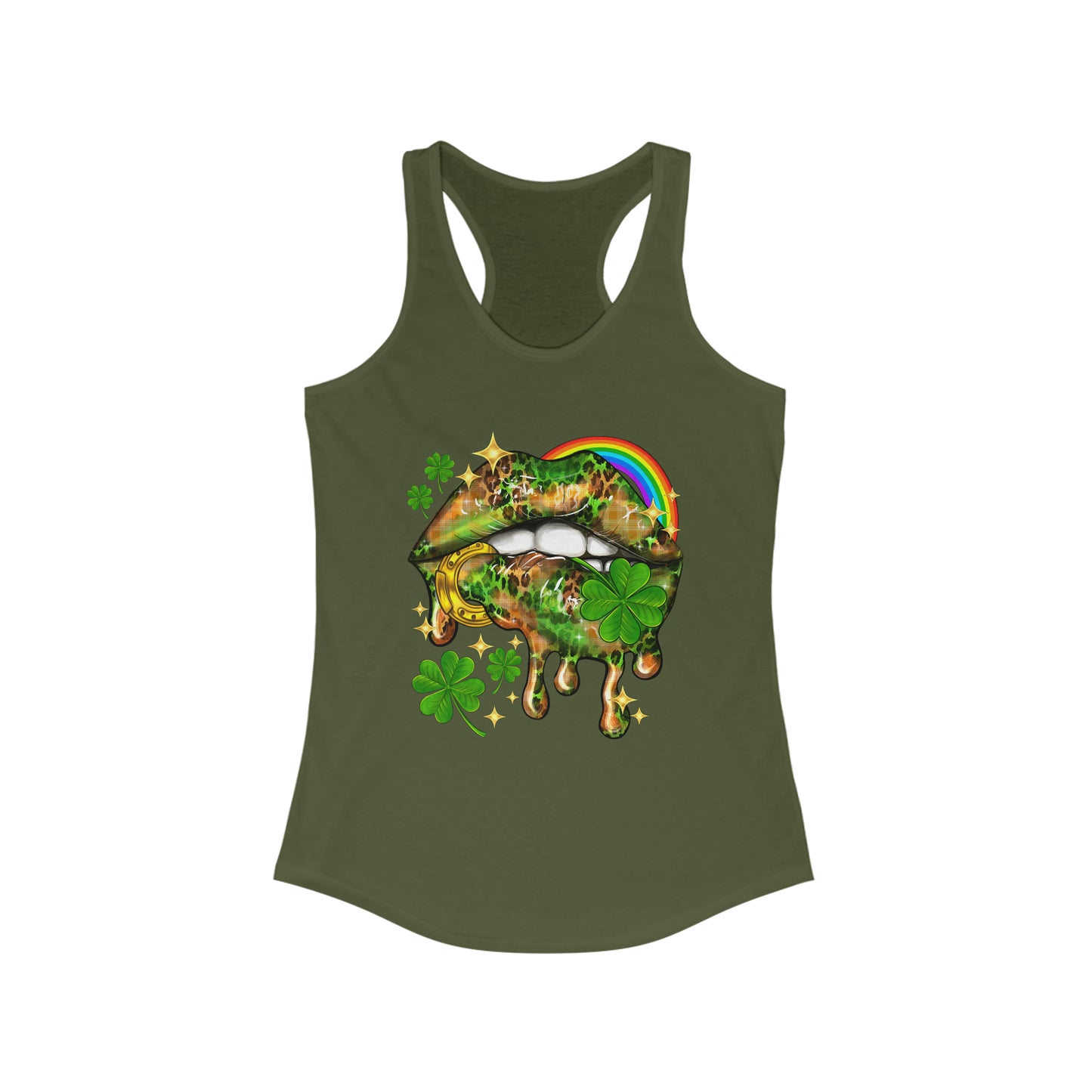 St Pattys Day Lip Racerback Tank
