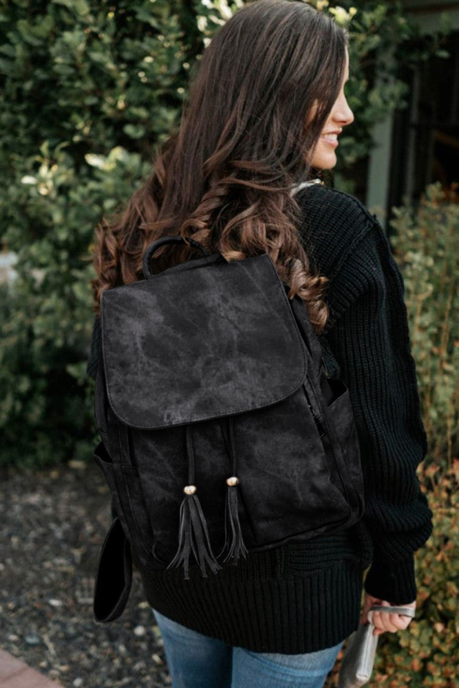 Black Backpack + Clutch