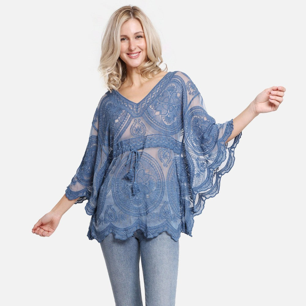 Sheer Crochet Tops-multiple colors