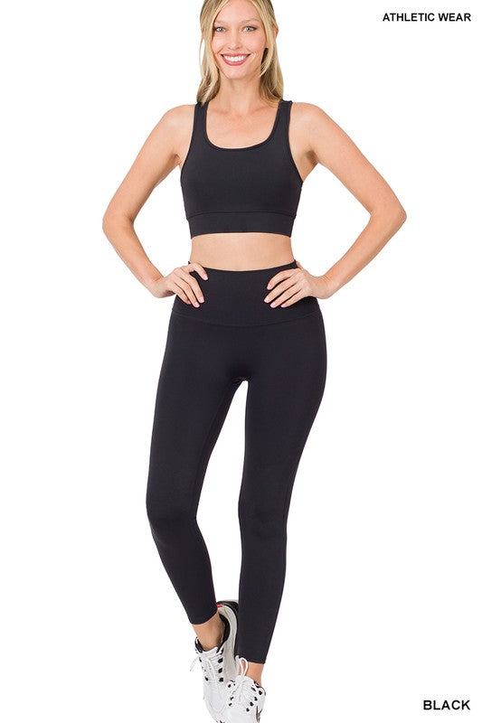 ZENANA ATHLETIC RACERBACK TANK TOP & LEGGINGS SET