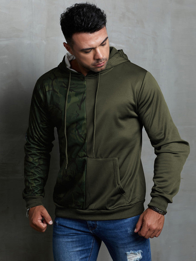 Men Camo Colorblock Hoodie