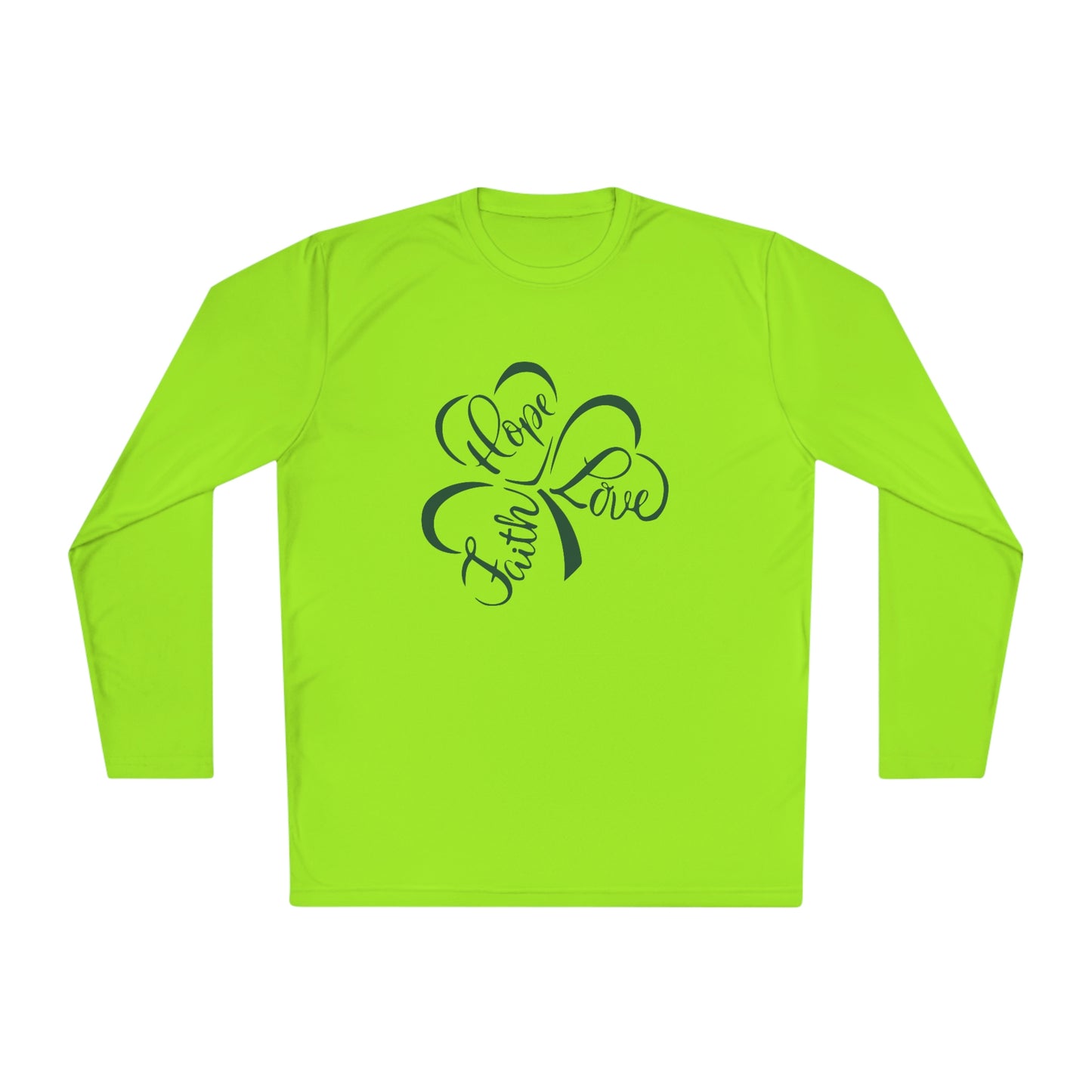 Faith Love Hope Clover Unisex Lightweight Long Sleeve Sport Tee