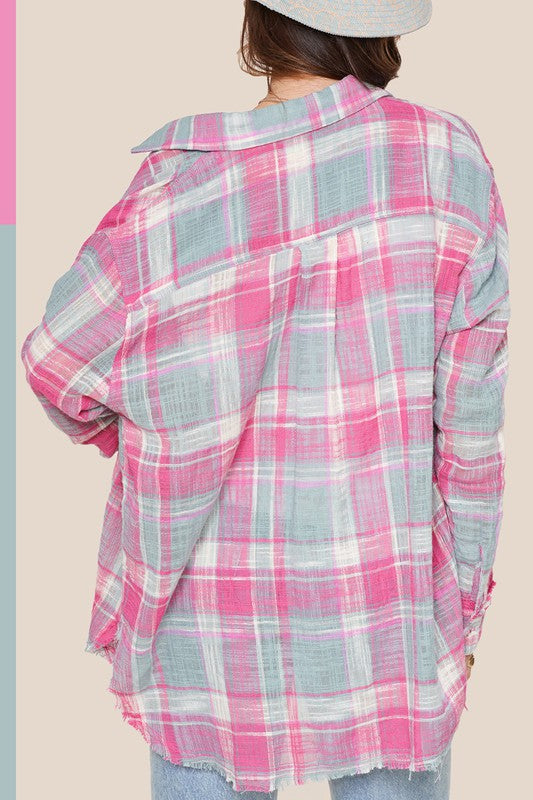 Plaid Peony Top