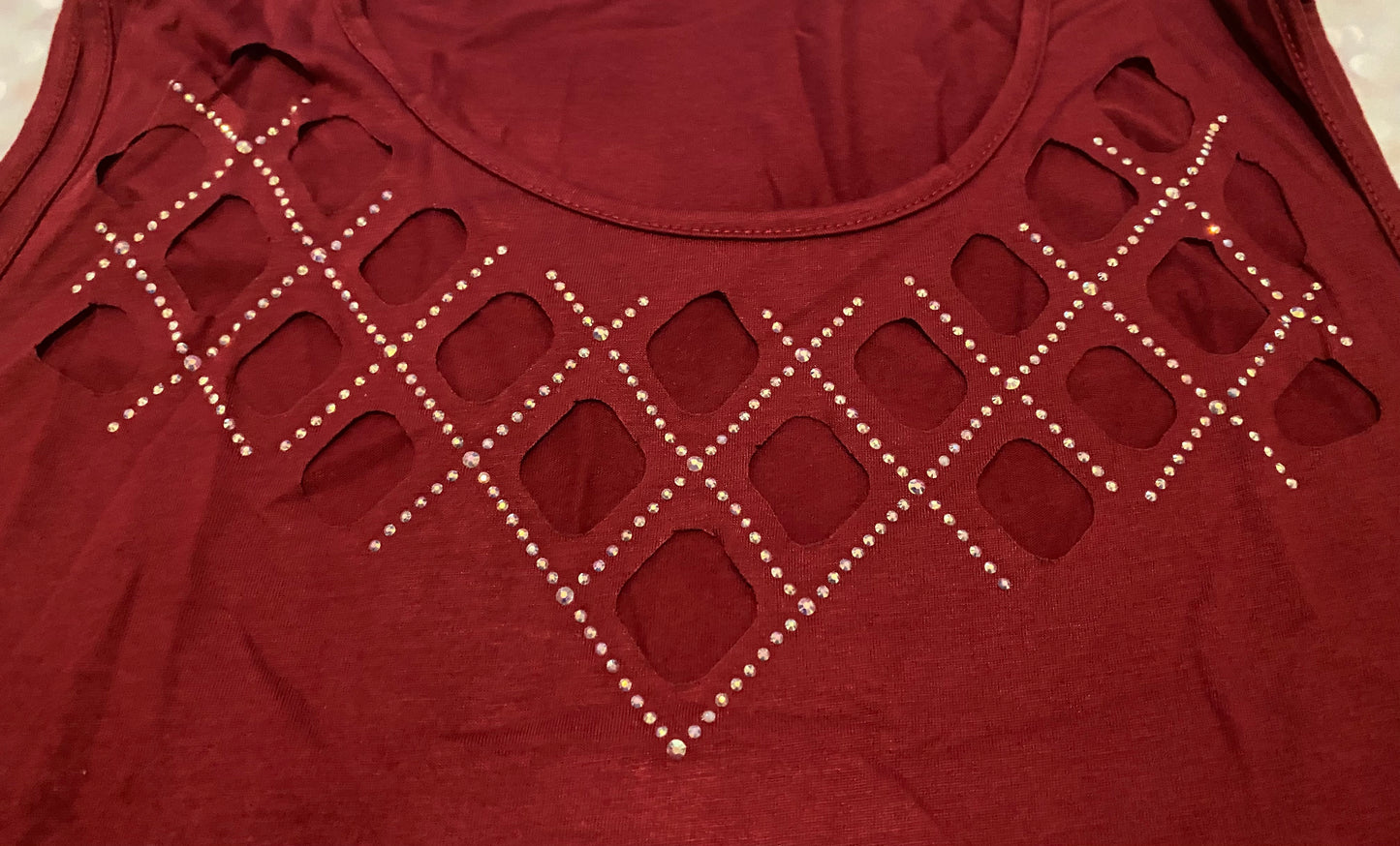 Bling Hollow Hot Drill Tank-Black or Wine