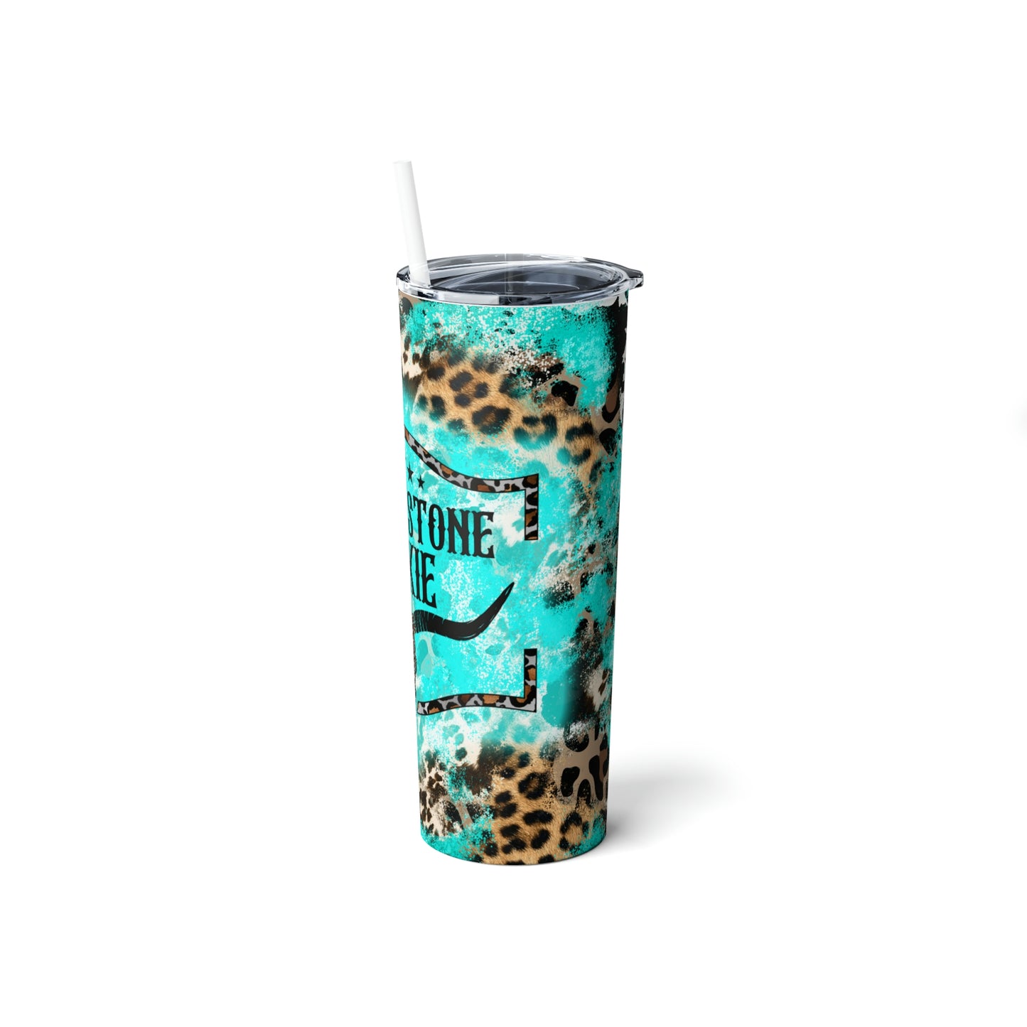 Y Stone Junkie Skinny Steel Tumbler with Straw, 20oz