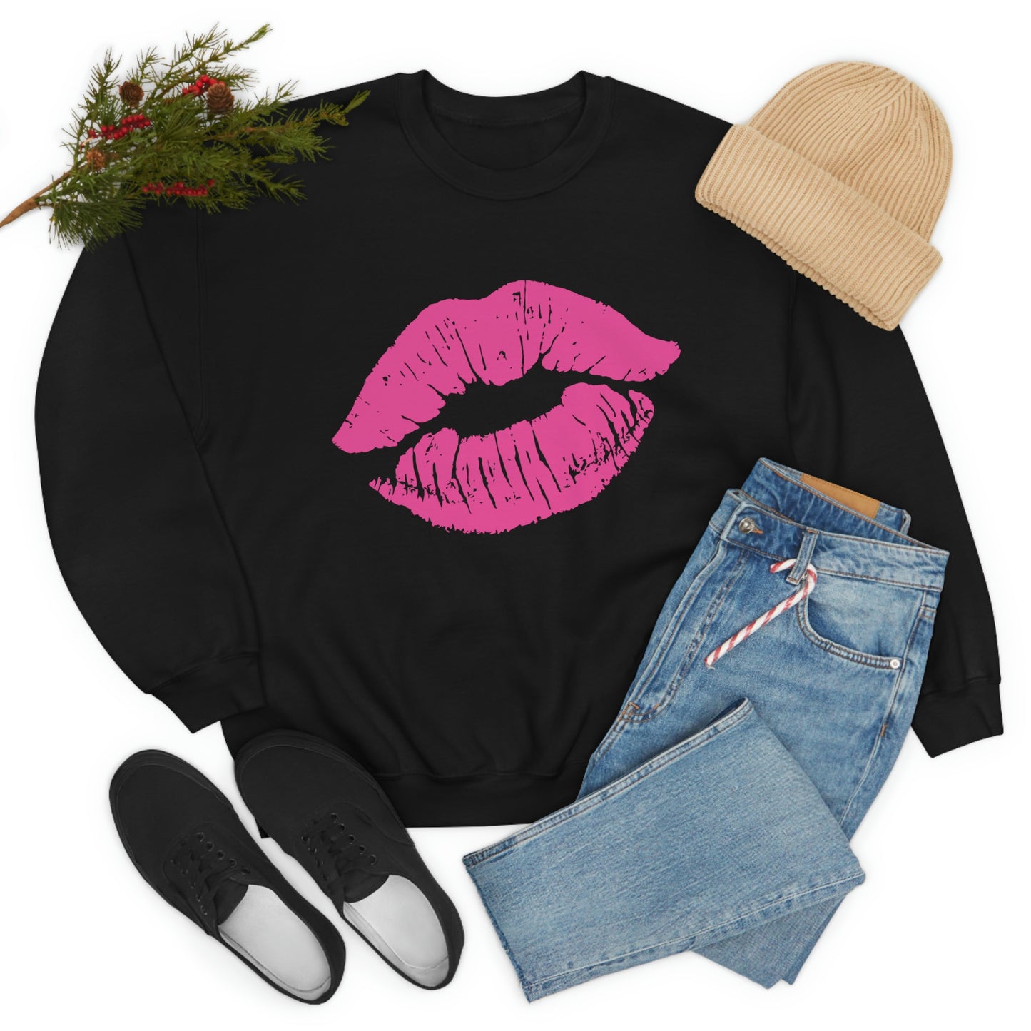 Hot Pink Lips Crewneck Sweatshirt