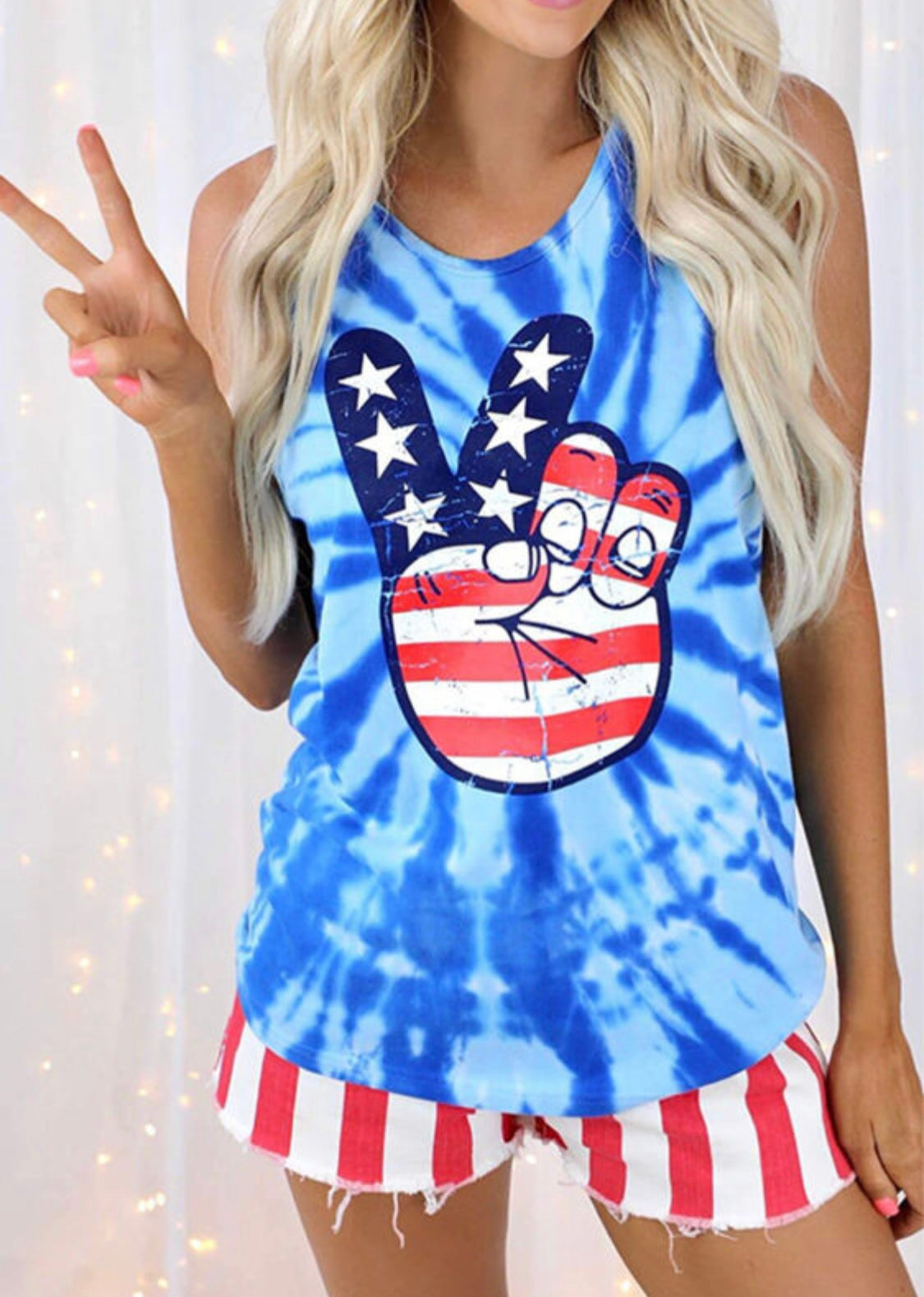Peace Love & Tie Dye Tank Top