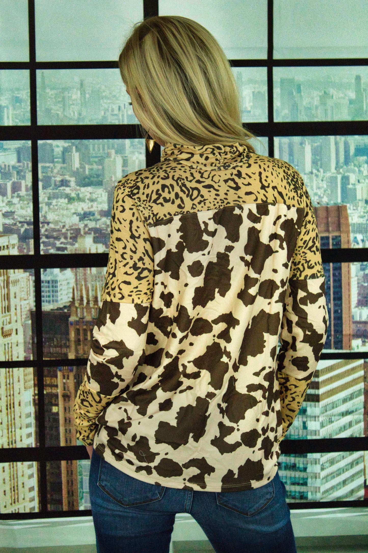 Madelines Mixed Animal Print Sweater Top