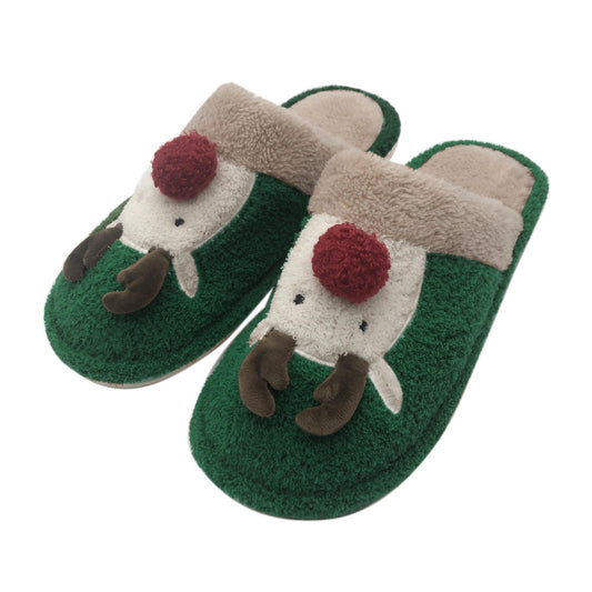 Christmas Slide On Reindeer Slippers