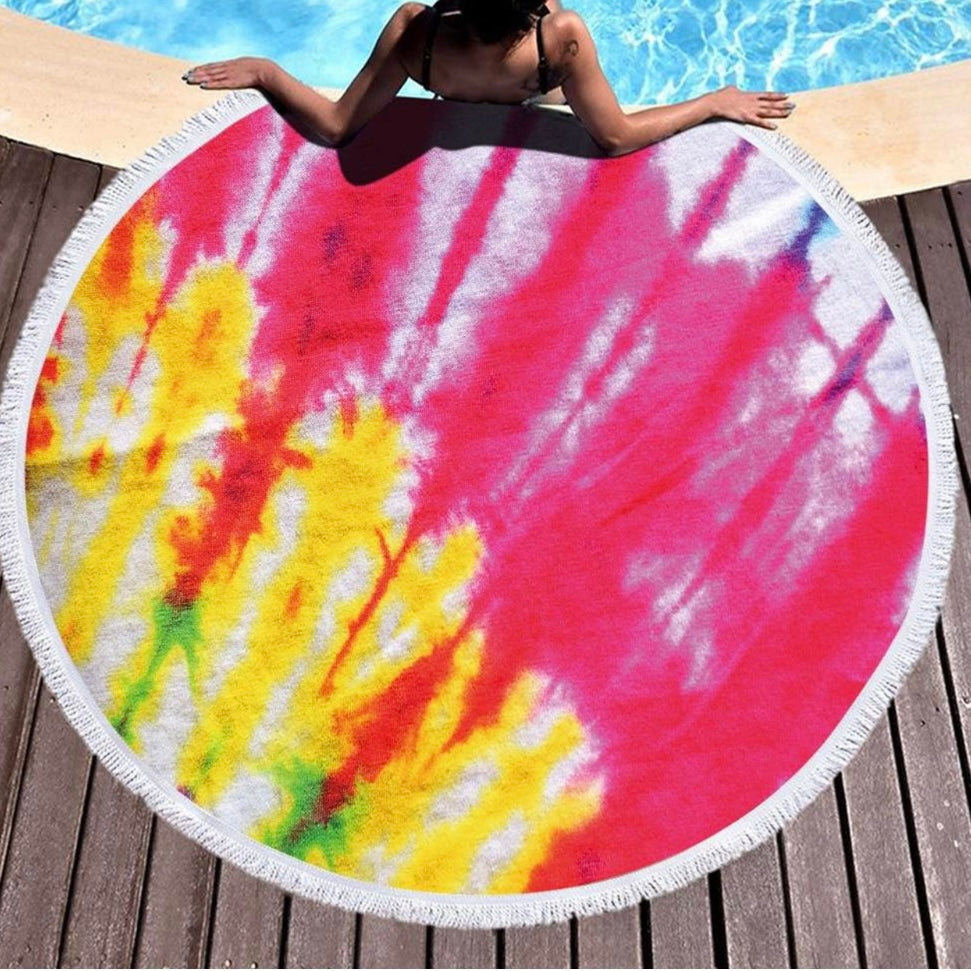 Big Round Fringed Microfiber Beach Towels