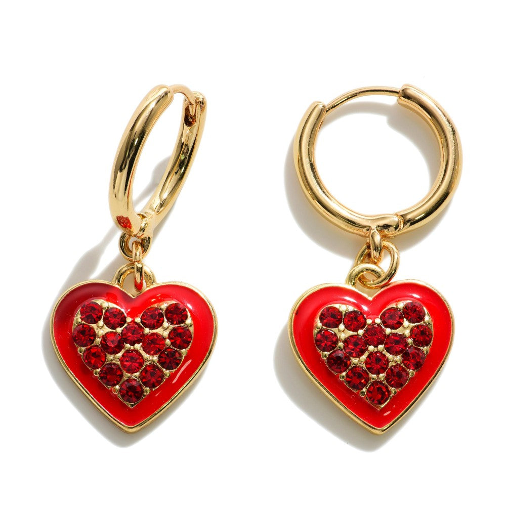Tell Your Tale Huggie Hoop Heart Earrings