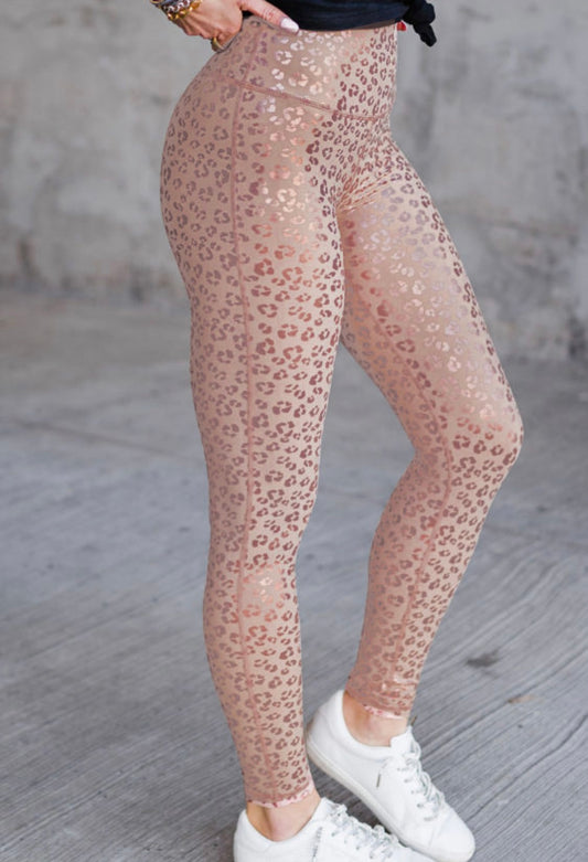 Metallic Leopard Leggings
