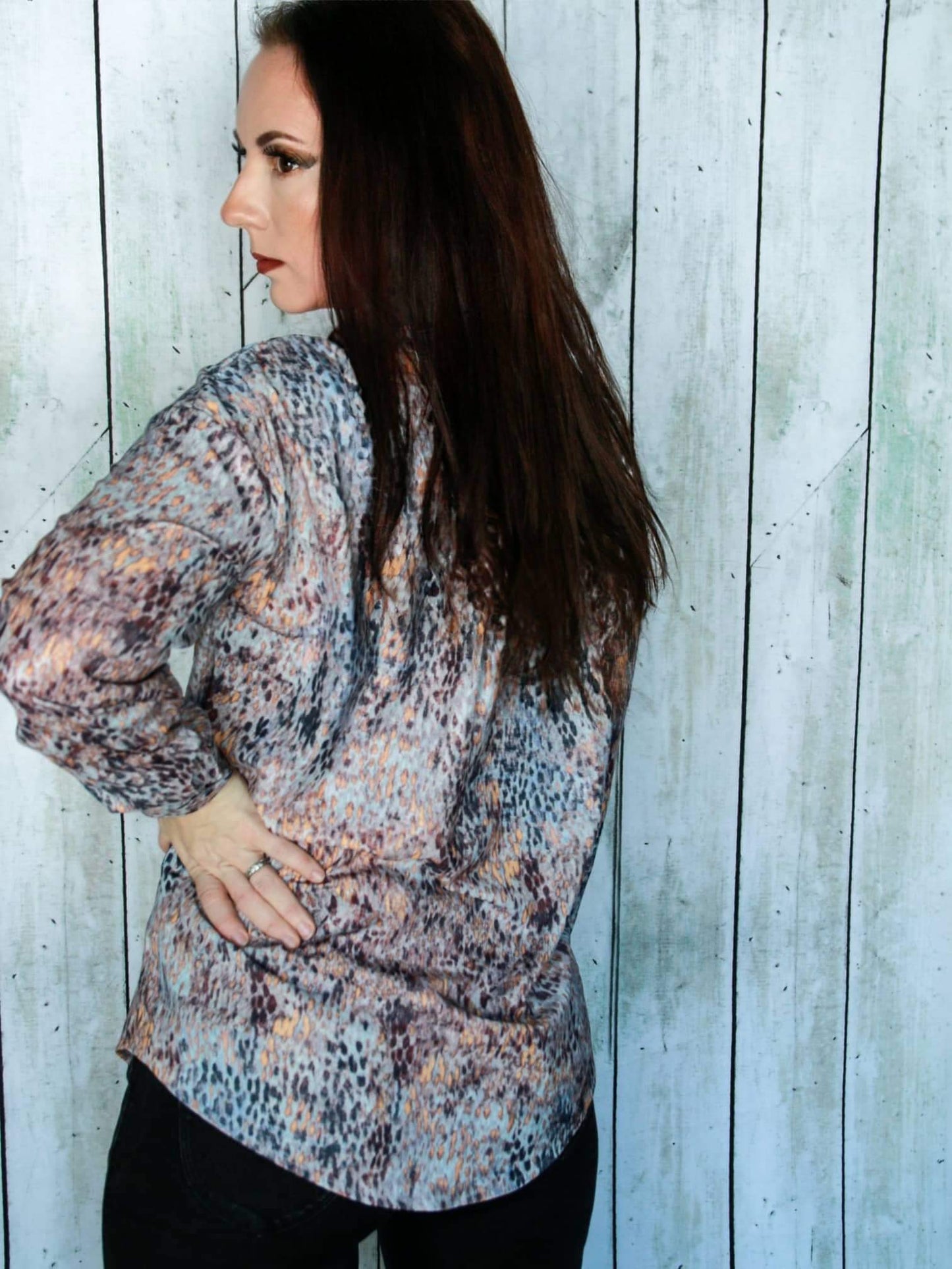 Brown Printed Pocketed Buttons Long Sleeve Shirt